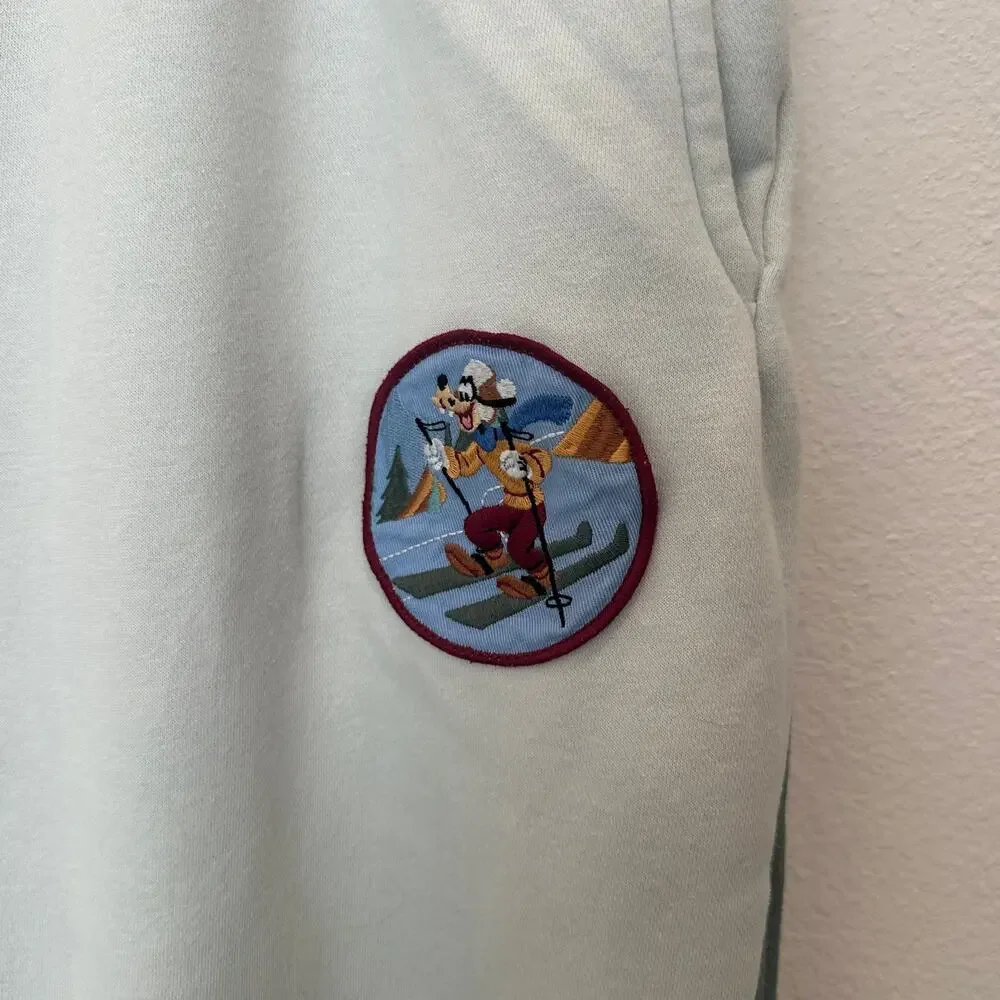Disney Parks Holiday Homestead Goofy Skiing winter snow sweatpants joggers pants
